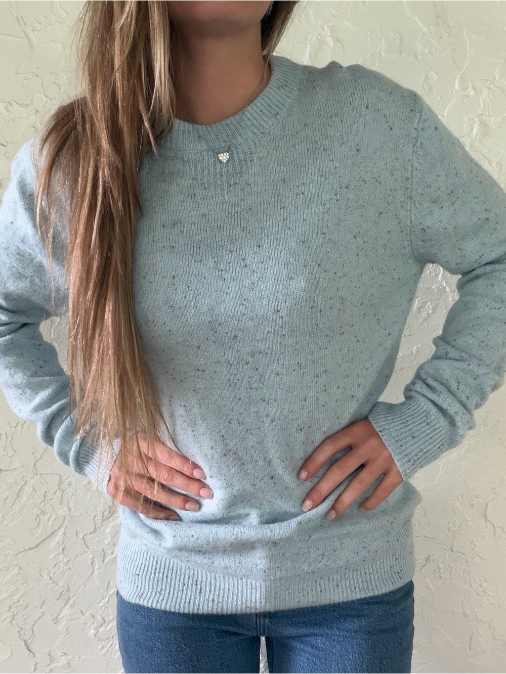 Scotch & Soda Pale Blue Speckled Crewneck Sweater